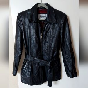 Vintage Black Leather Jacket w/ Belt | Pelle Studio Wilsons Leather Women's S
